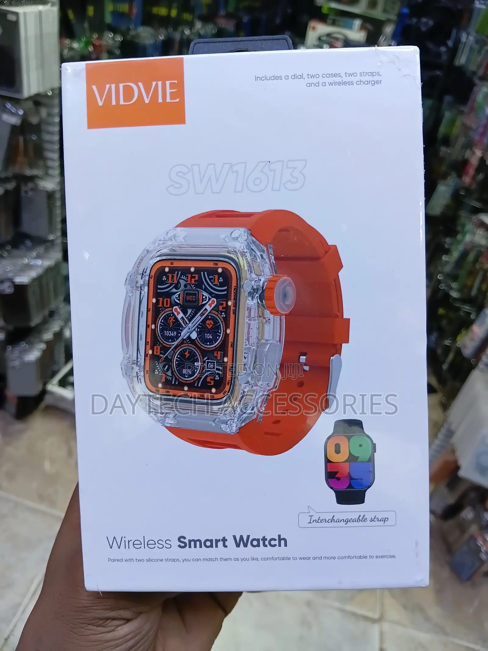 Vidvie SW1613 Wireless Smartwatch Vibrant Orange Silicone Strap