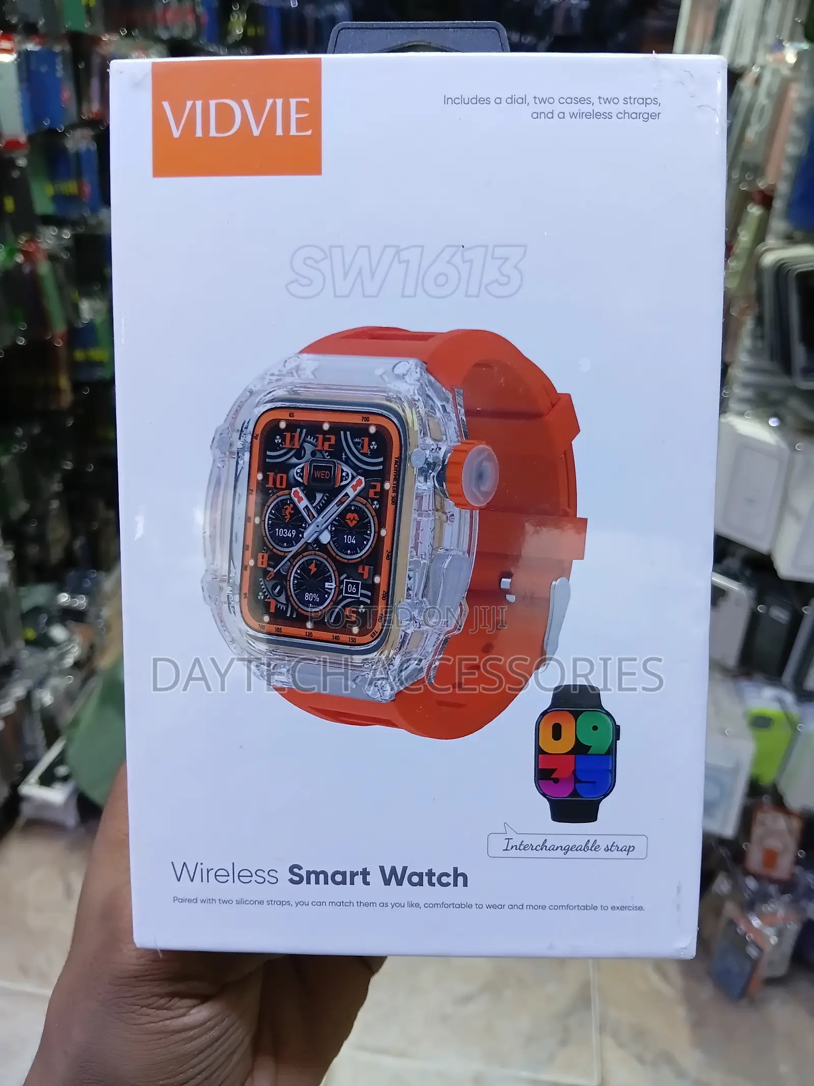 Vidvie SW1613 Wireless Smartwatch Vibrant Orange Silicone Strap