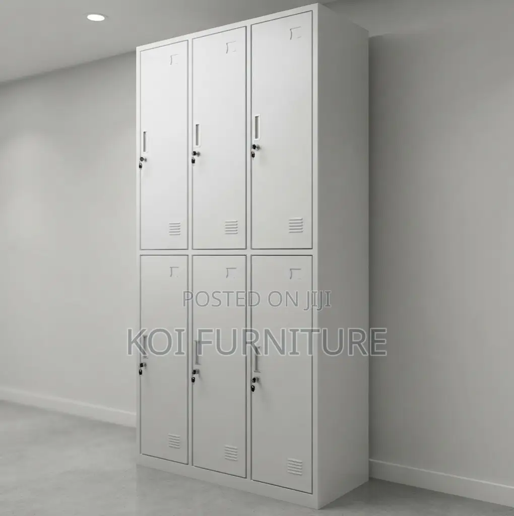 Office Cabinet 6 Drawers Ventilated Key Lock Metal Locker Cabinet