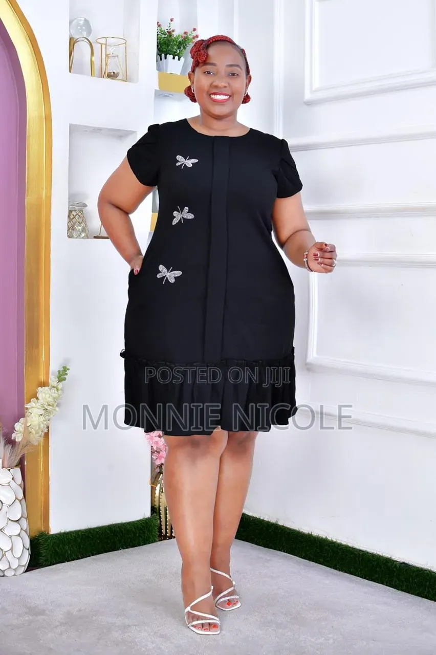 Fashion Ladies Elegant Shift Black Dress