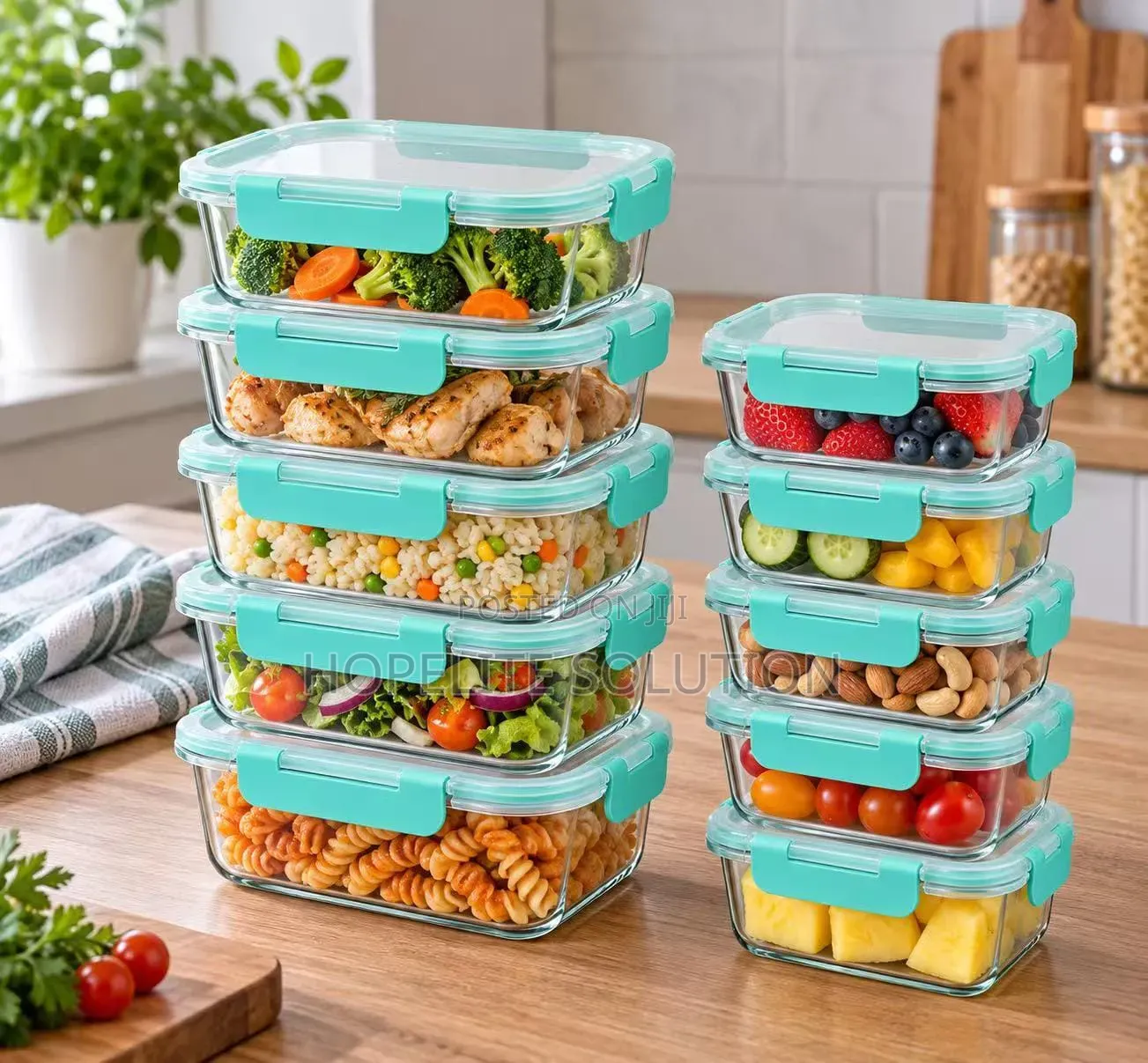 10 PCS Set Food Grade Glass Storage Containers