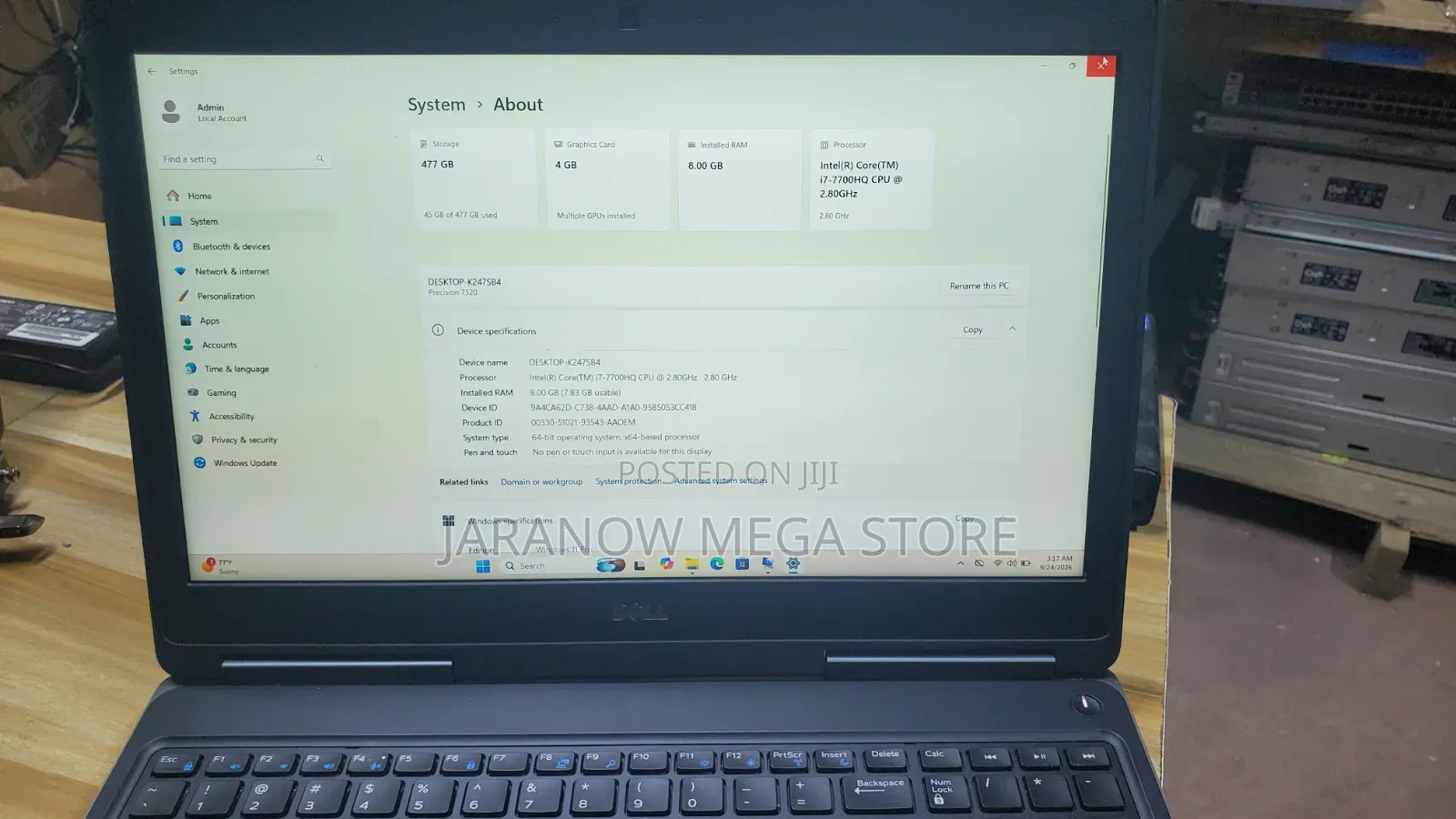 Laptop Dell Precision 7520 8GB Intel Core i7 SSD 512GB