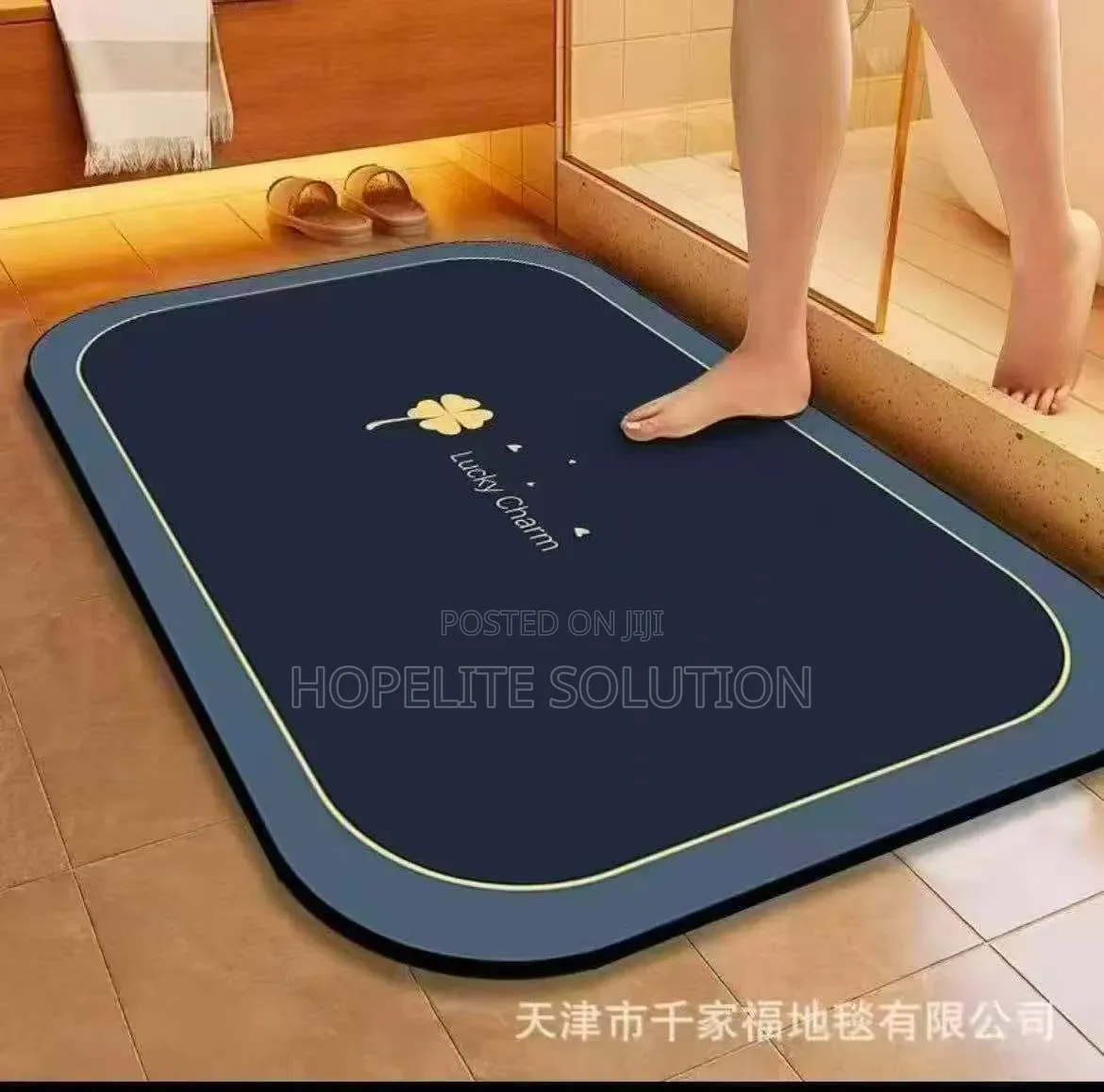 Big Size Absorbent Bathroom / Door Mat, Anti-Slip Rubber Underside