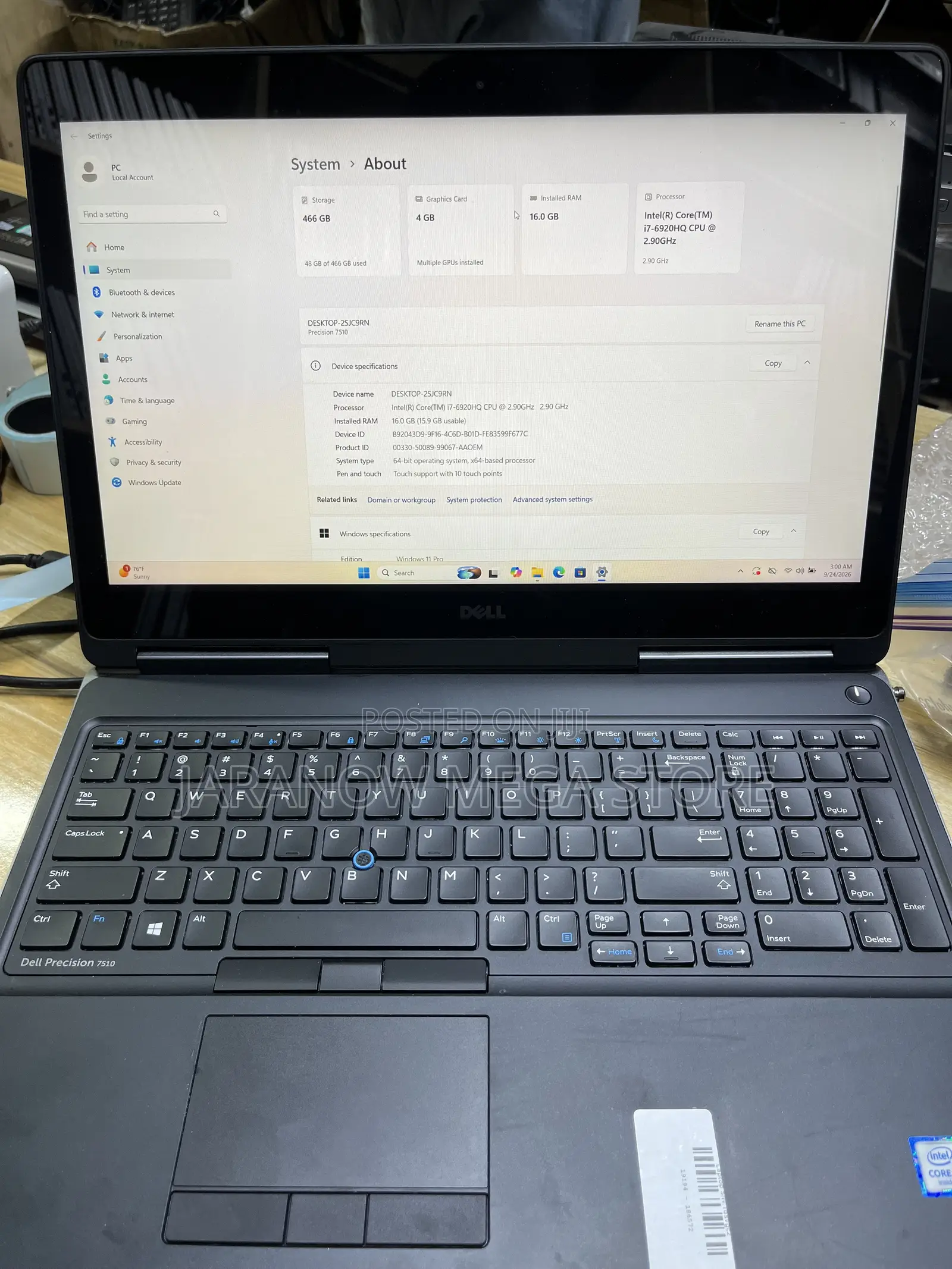 Laptop Dell Precision 7510 16GB Intel Core i7 SSD 512GB