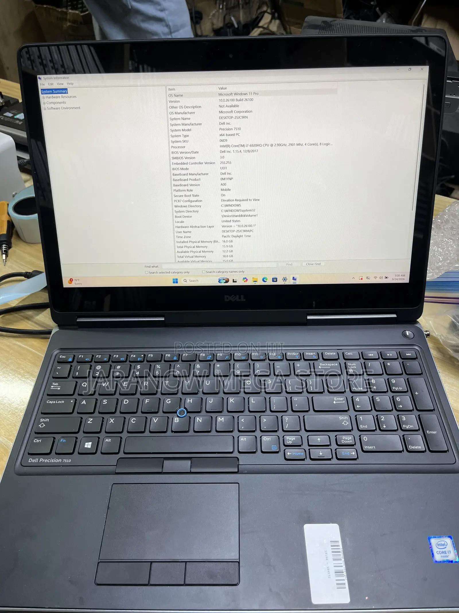 Laptop Dell Precision 7510 16GB Intel Core i7 SSD 512GB