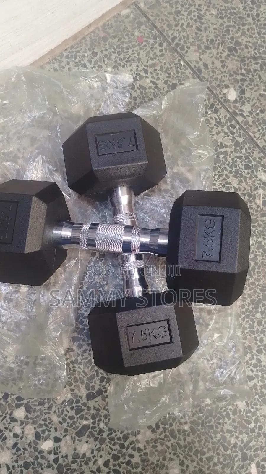 Hex Shape 7.5KG Dumbbells – Durable Gym Weights