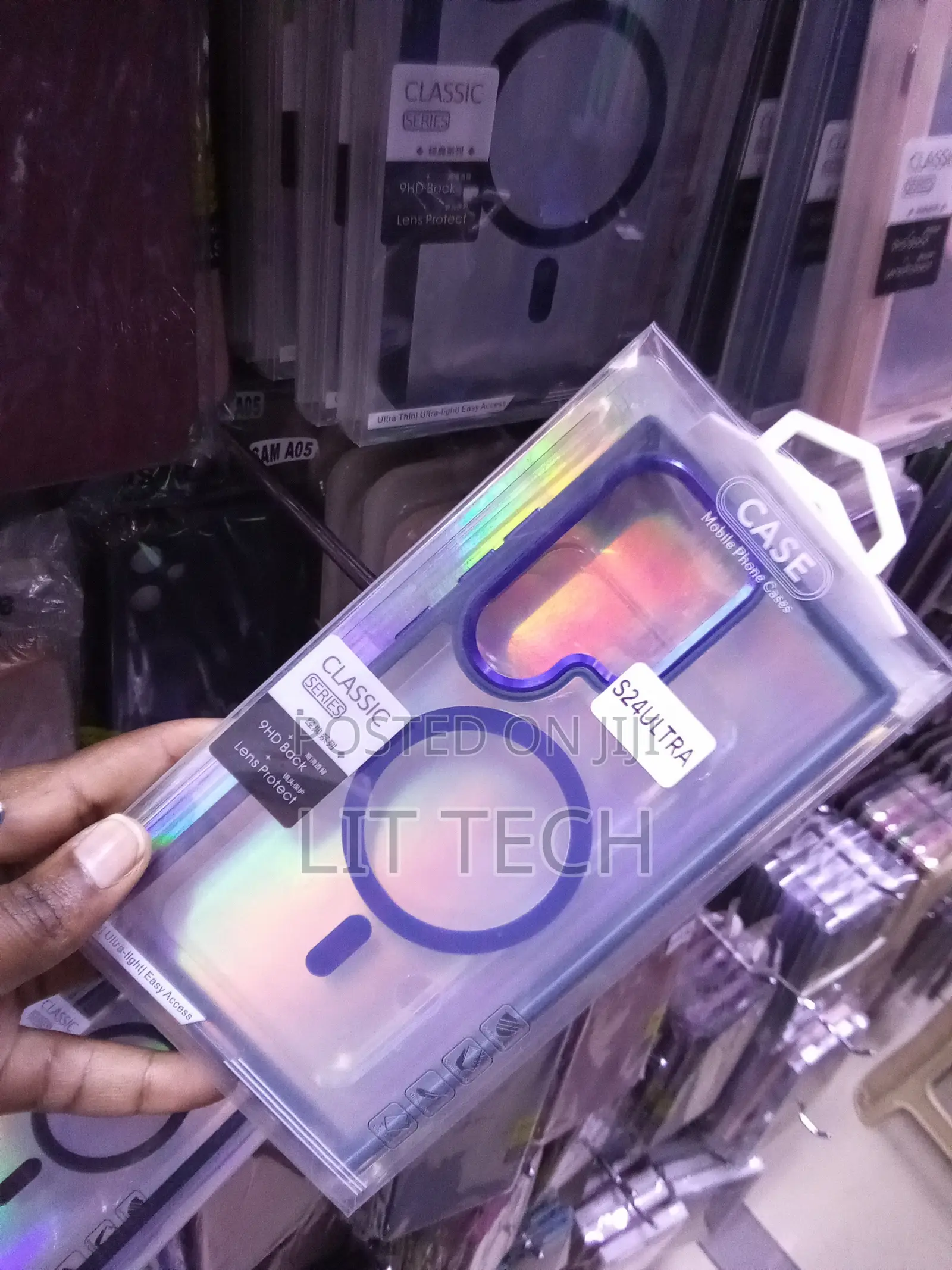 Samsung Galaxy S24 Ultra Magnetic Transparent Case With Purple Edges