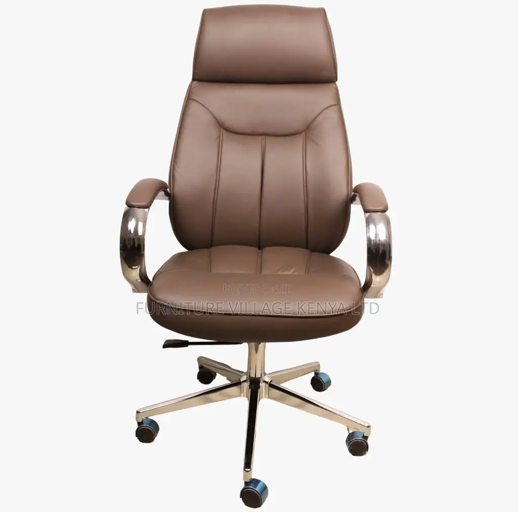 Office Chair; Brown Executive Leather Boss Office Work Chair