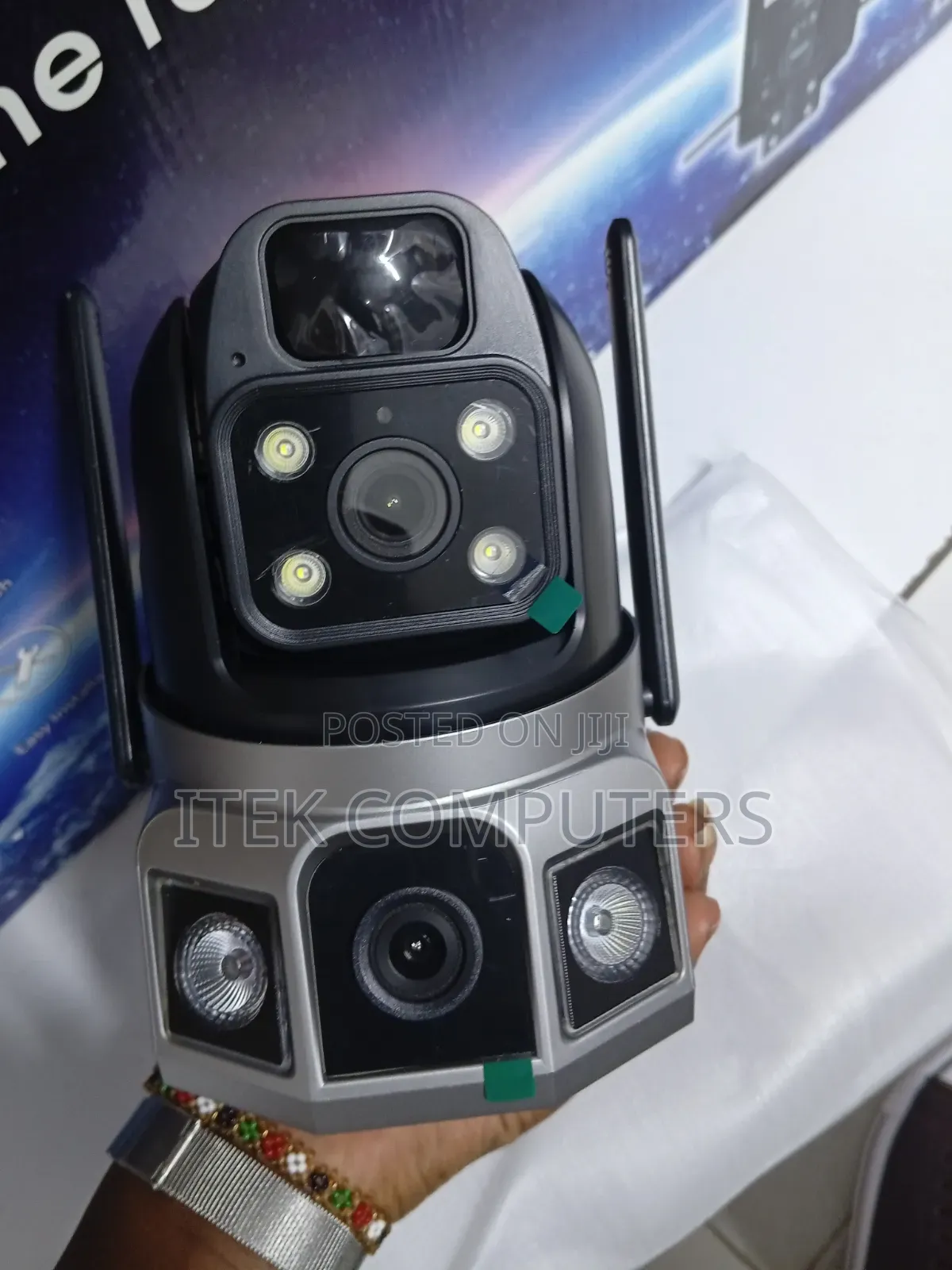 V380 Dual Lens Solar Security Camera for Home and Business Use Outdoor