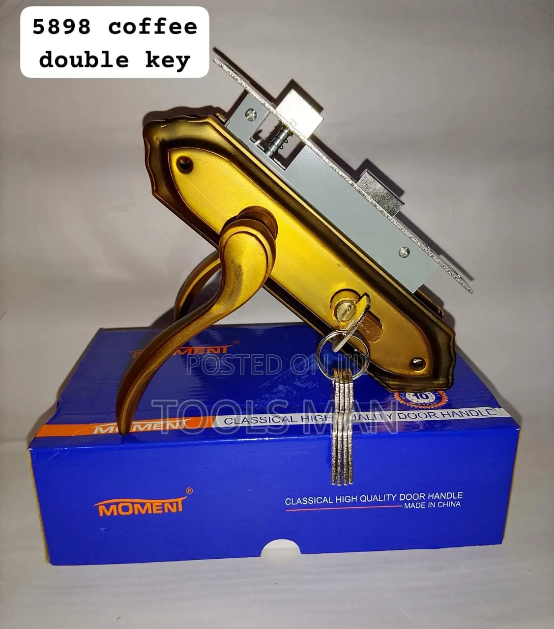 Moment 5898 Heavy Duty Interior Wooden Door Lock Set - Coffee Brown