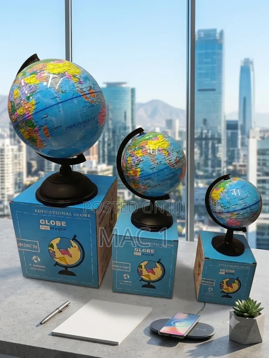 Educational Desktop World Globe – PVC Plastic (20cm / 14cm / 10cm)