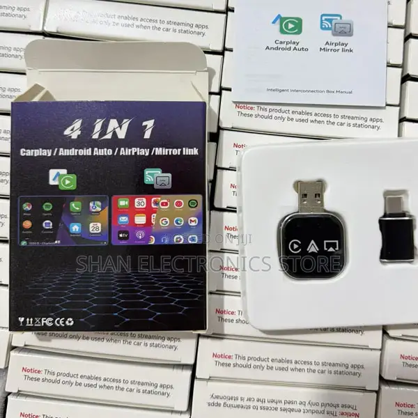 4-in-1 Wireless CarPlay Adapter for AppleiOS Airplay for Android Auto