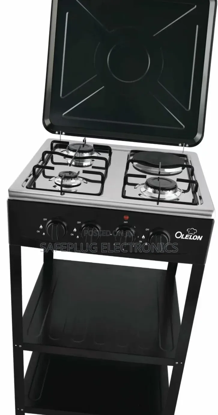OLELON 3+1 Gas Electric Cooker With Double Shelf Stand