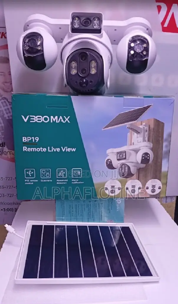 Four Lens CCTV Camera, PTZ Outdoor Camera, Solar Surveillance