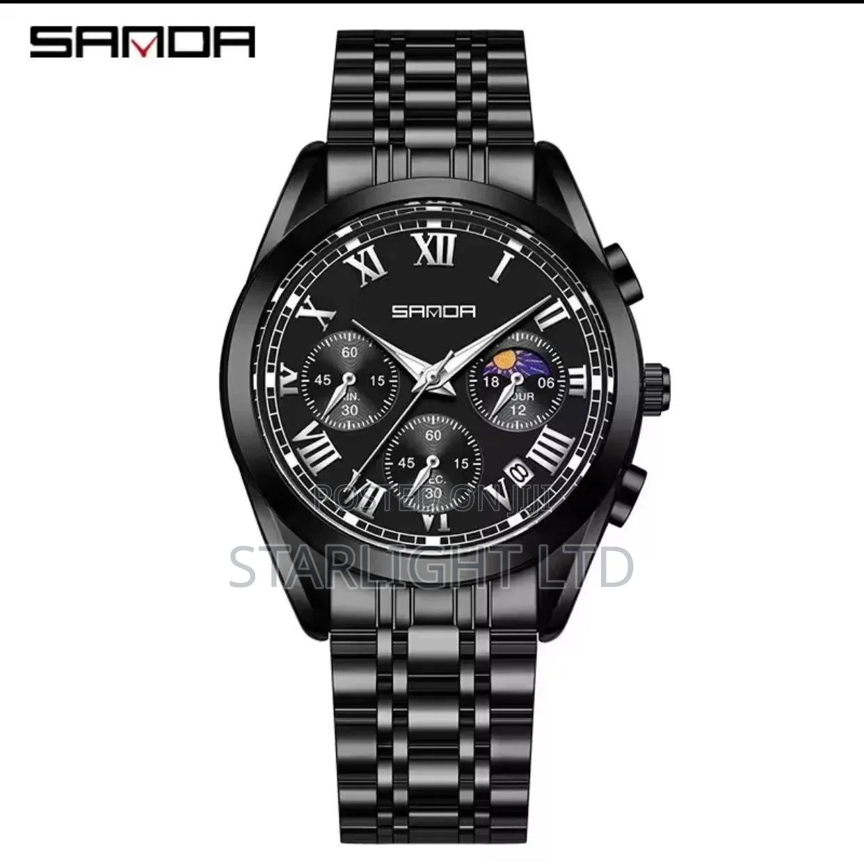 Stainless Steel Band, Waterproof Quartz Fashion Timepiece
