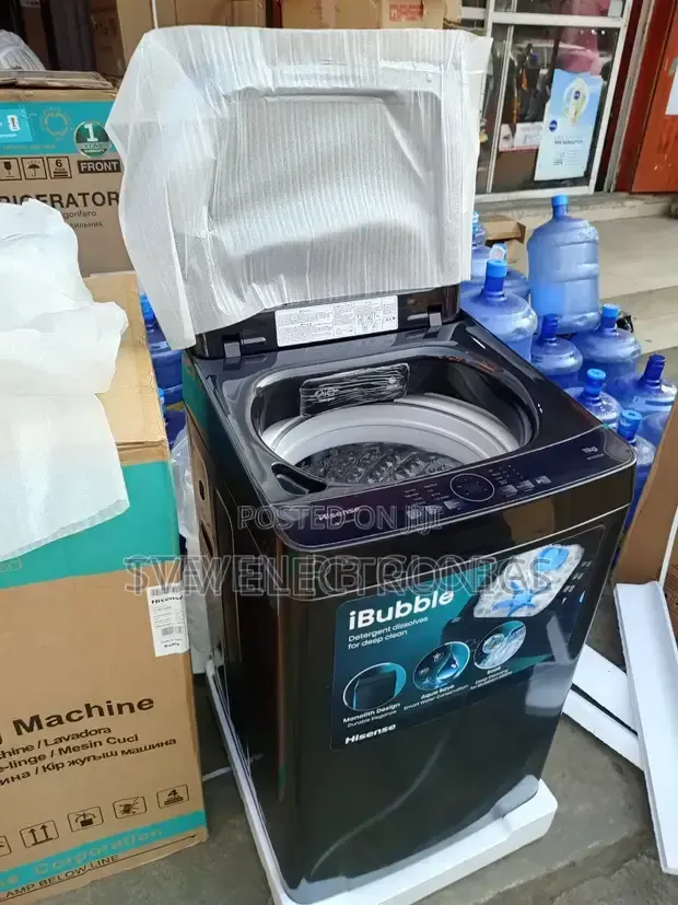 Hisense WT3K1123UB Top Loader Washing Machine, 11KG - Crystal Grey