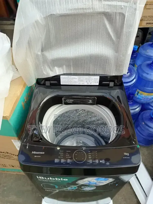 Hisense WT3K1123UB Top Loader Washing Machine, 11KG - Crystal Grey