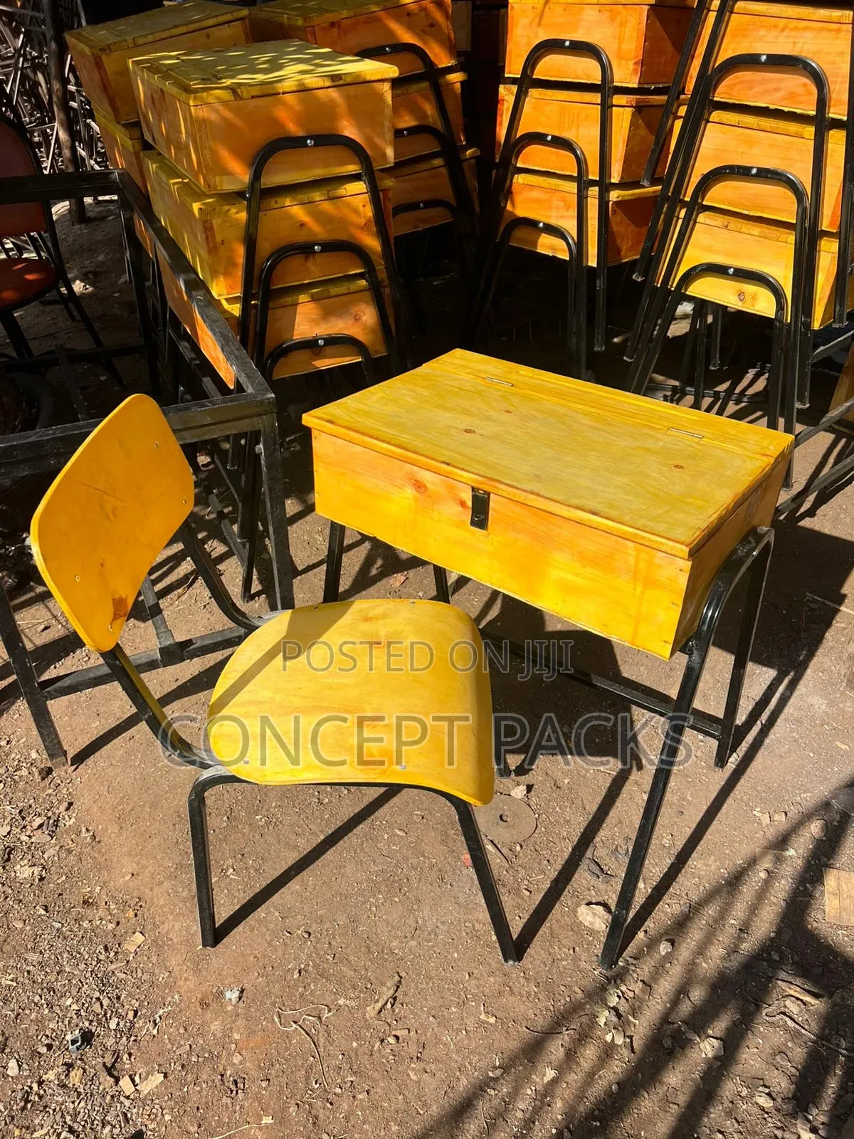 Big Box Size Cyprus Wood School Desk + Chair.