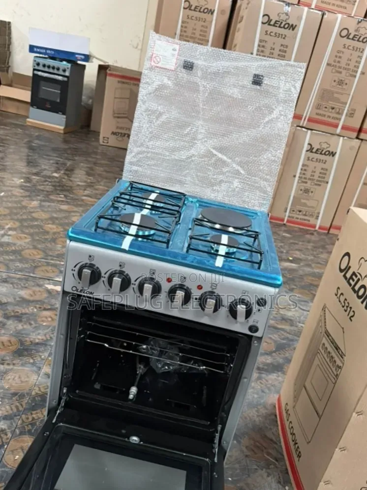 New Model Olelon Silver 3 Gas + 1 Electric Free Standing Cooker