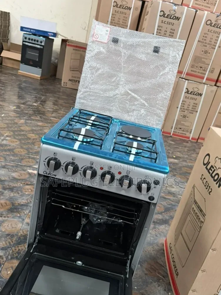 New Model Olelon Silver 3 Gas + 1 Electric Free Standing Cooker