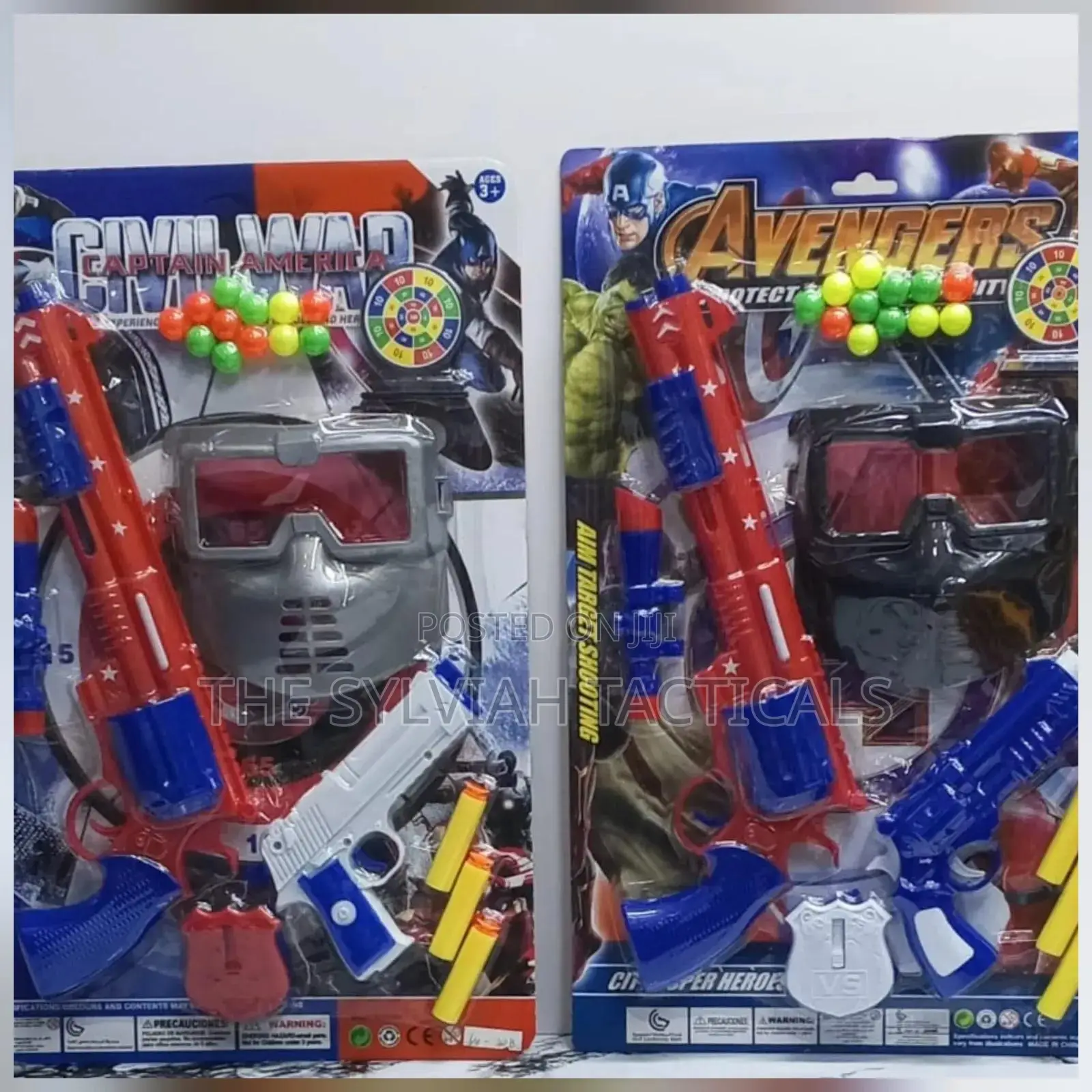 Gun Set With Mask ,2 Guns ,Rubber Bullets and Balls
