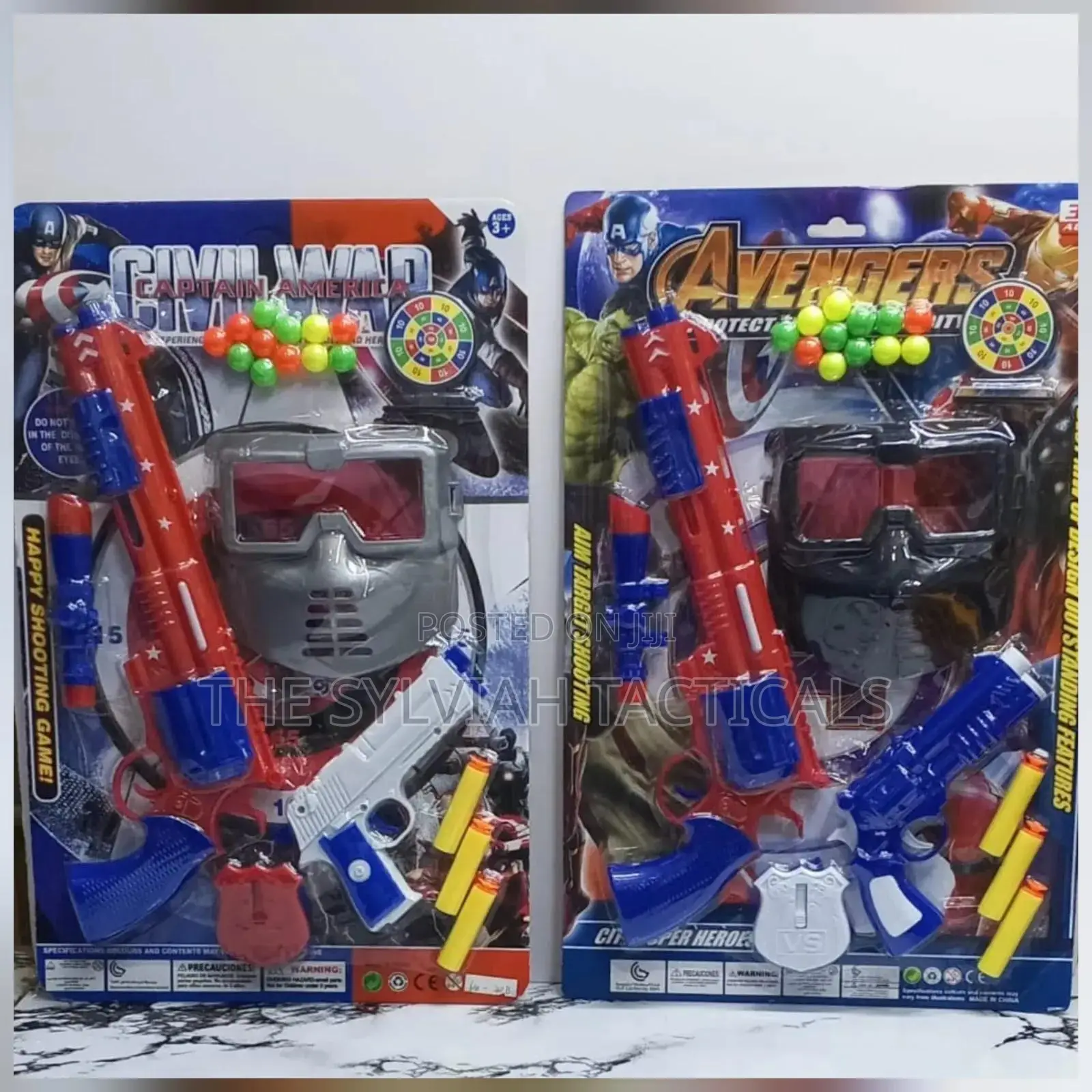 Gun Set With Mask ,2 Guns ,Rubber Bullets and Balls