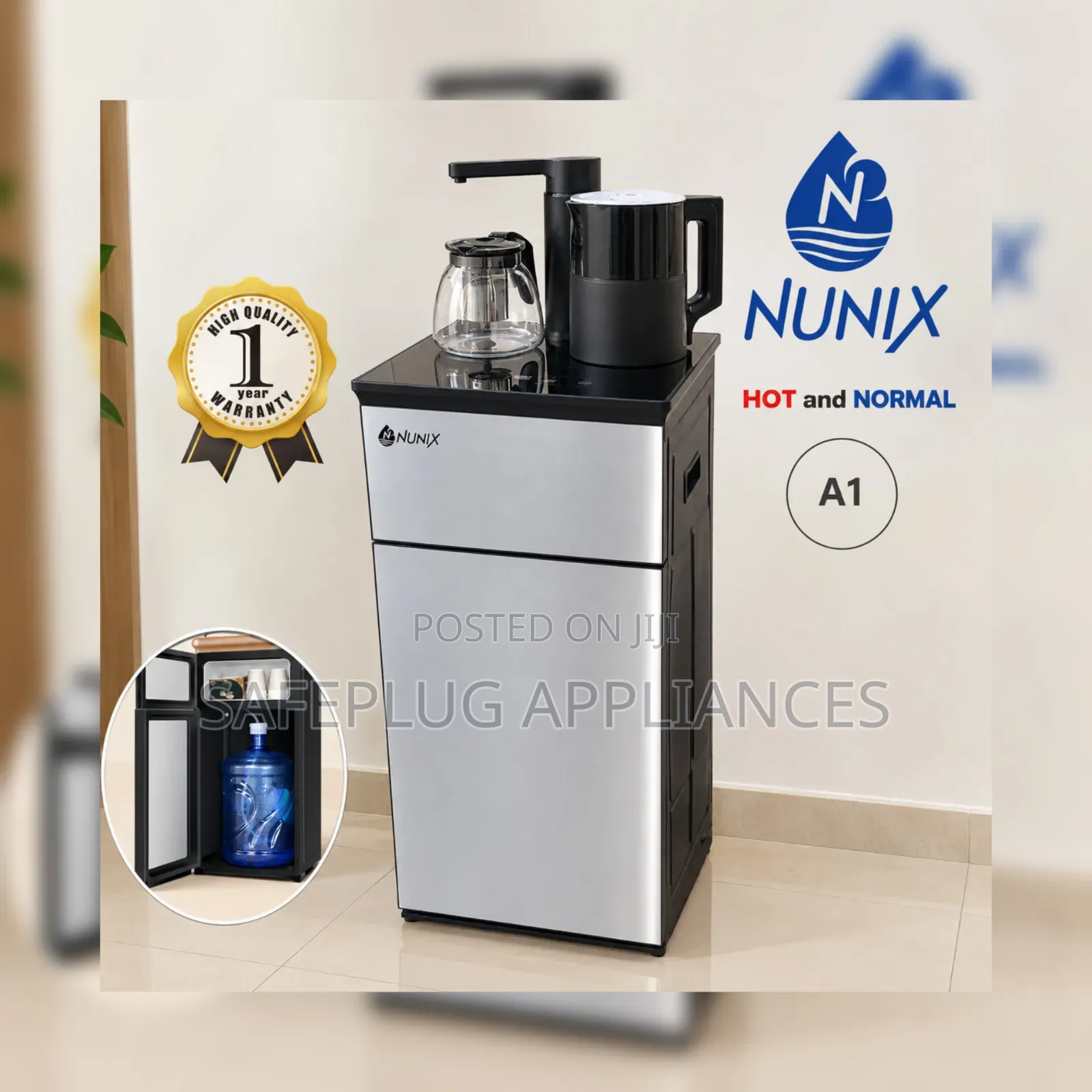 Nunix A1 Bottom Loader Water Dispenser – Hot Normal Water,