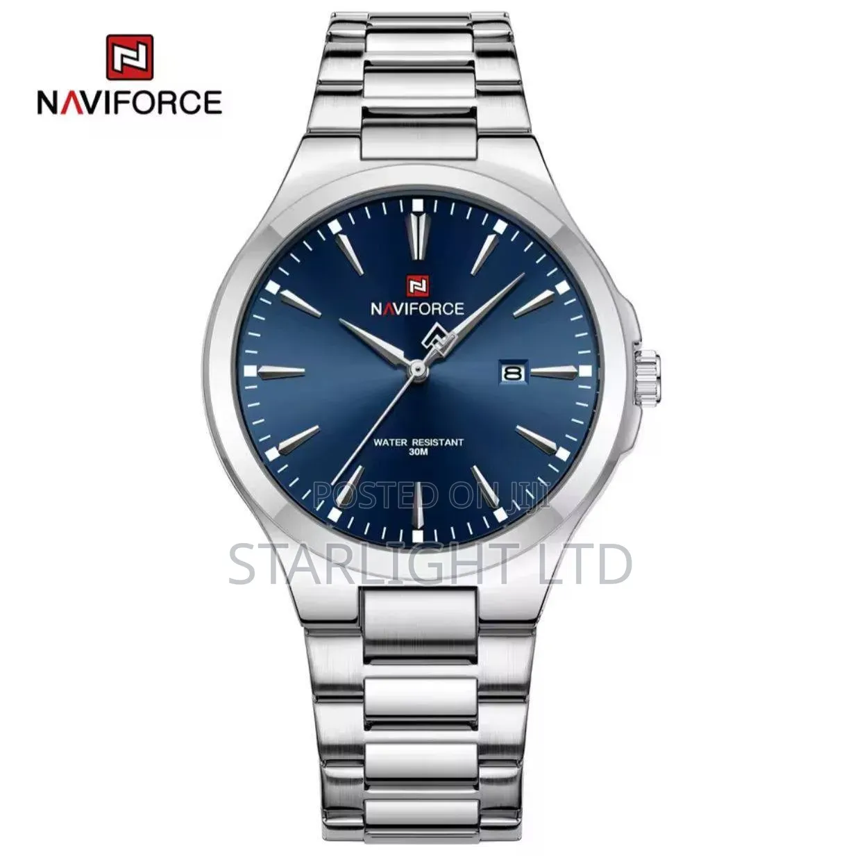 Textured Grid Dial With Auto Date Premium Leather Strap