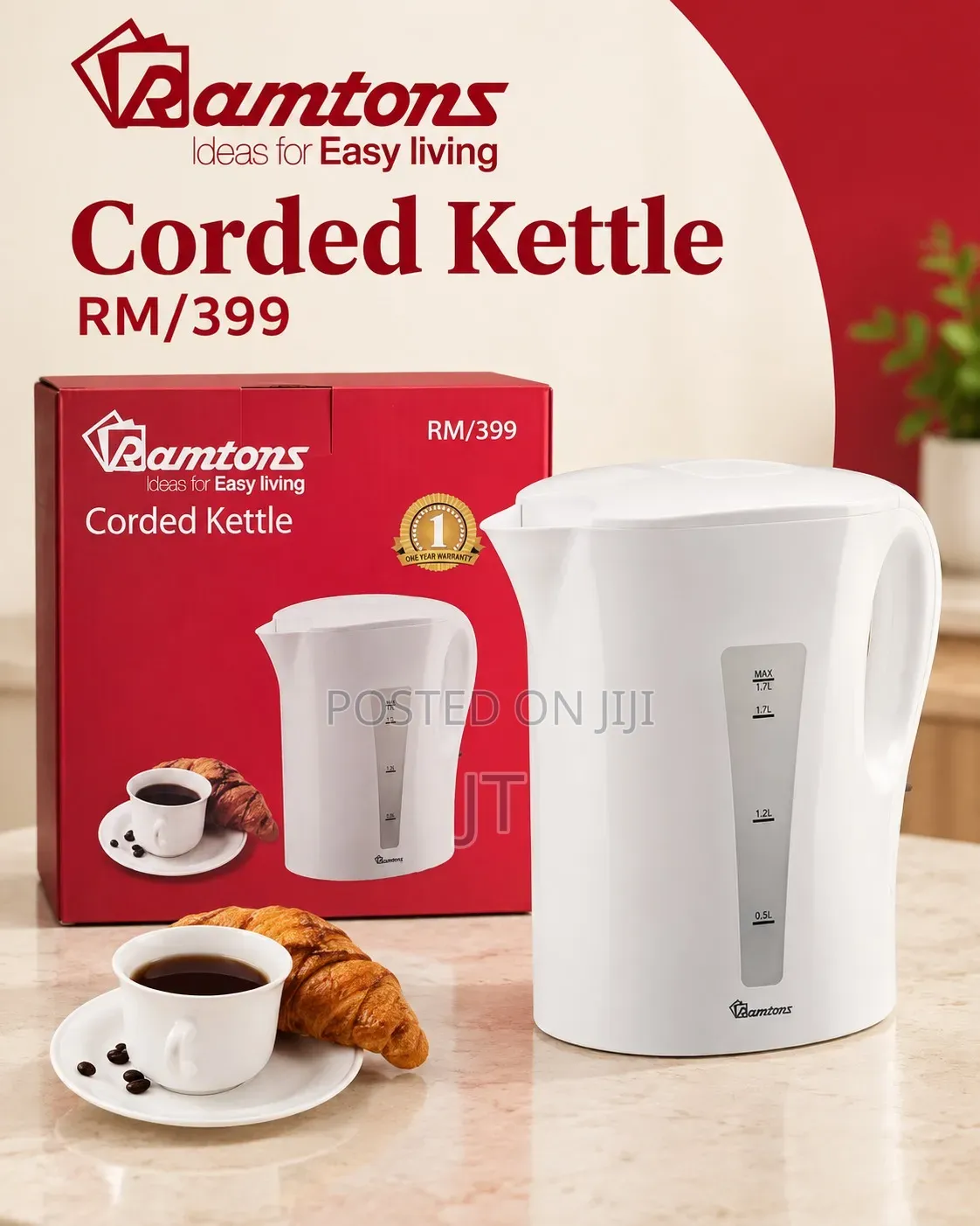 Ramtons 1.7L Corded Kettle (RM/399)