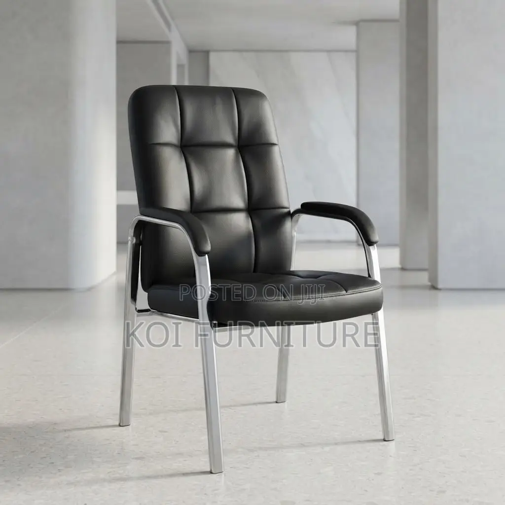 Office Chairs; Padded Leather Visitor Reception Chair