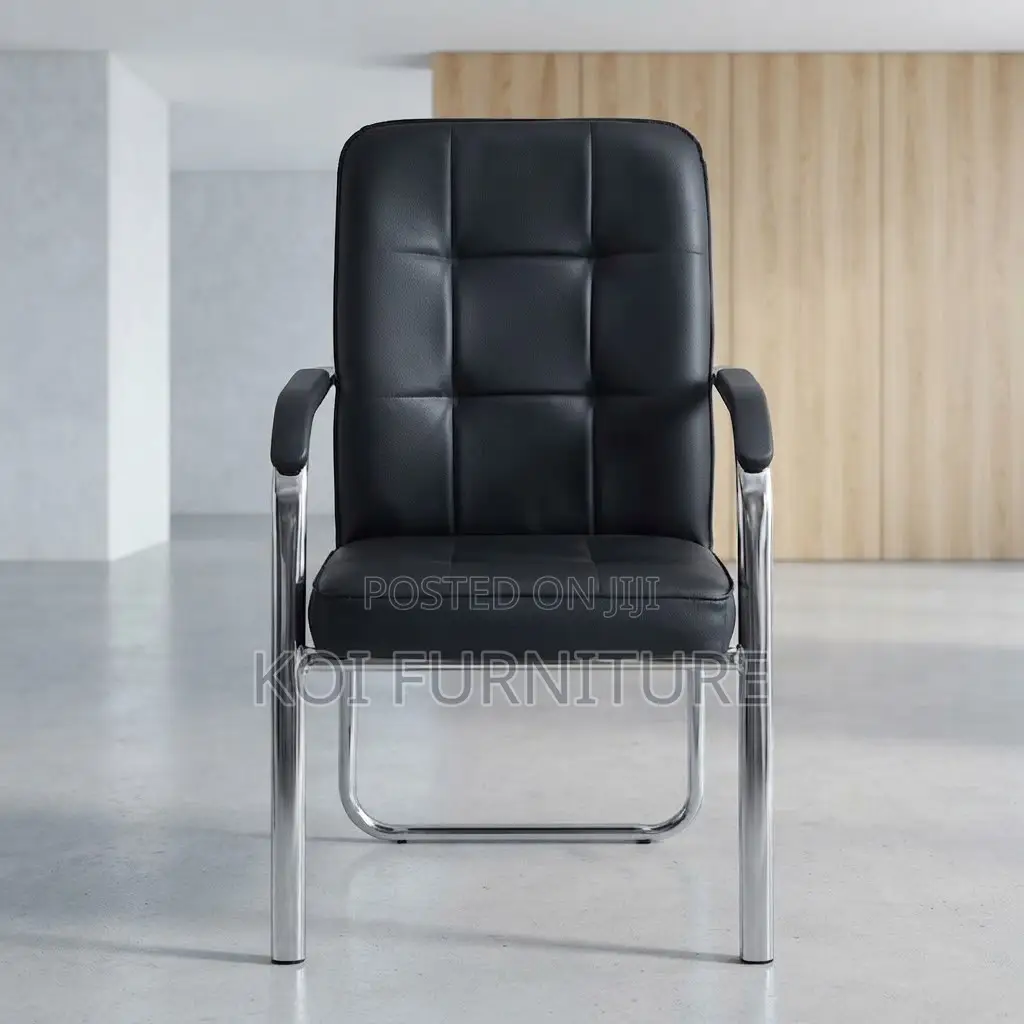 Office Chairs; Padded Leather Visitor Reception Chair