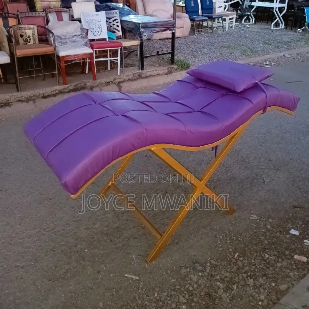 Eye Lashes Bed or Massage Bed, Purple and Gold