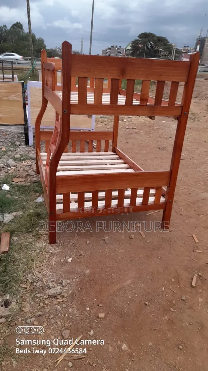 Brown Double Decker Bed | 4×6 Bottom + 31⁄2×6 Top