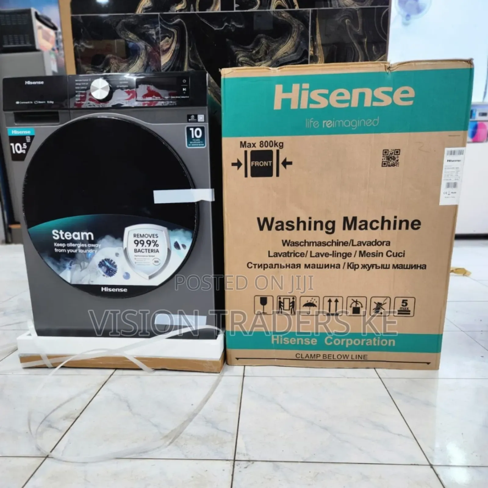 Hisense 10.5KG Wash Spin Front Load Washing Machine WF3S1043BT