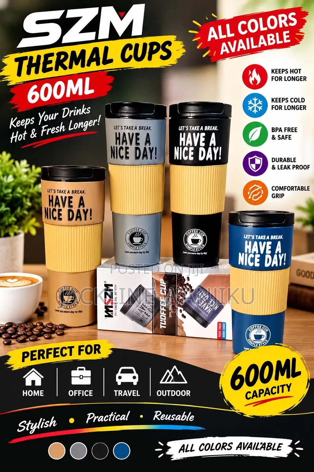 SZM 600ml Thermal Travel Cup