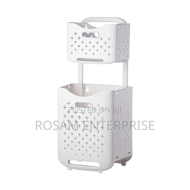 2-Tier Laundry Hamper With Wheels