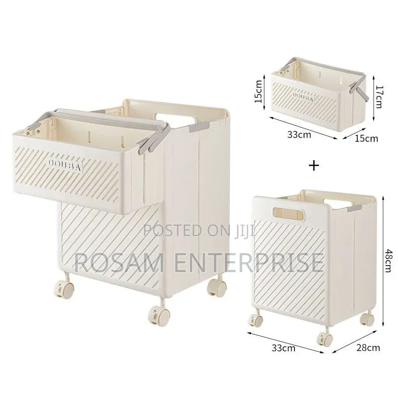 Foldable Multipurpose Hamper Basket With Wheels