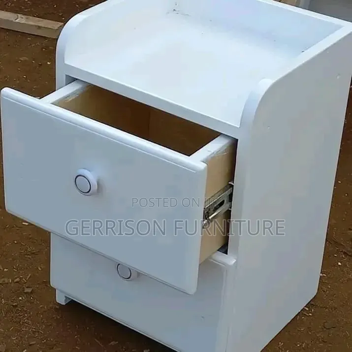 2-Drawer White Bedside Locker
