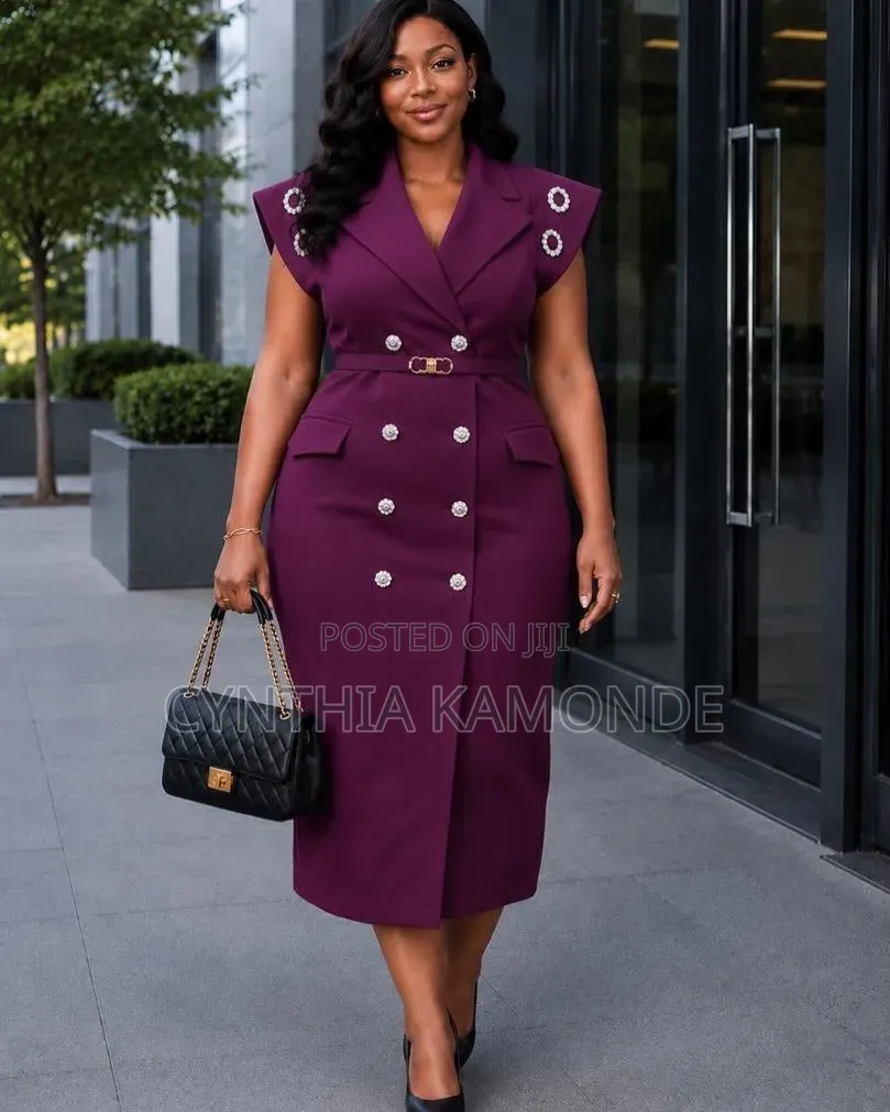 Short Sleeve Blazer Dress With Belt