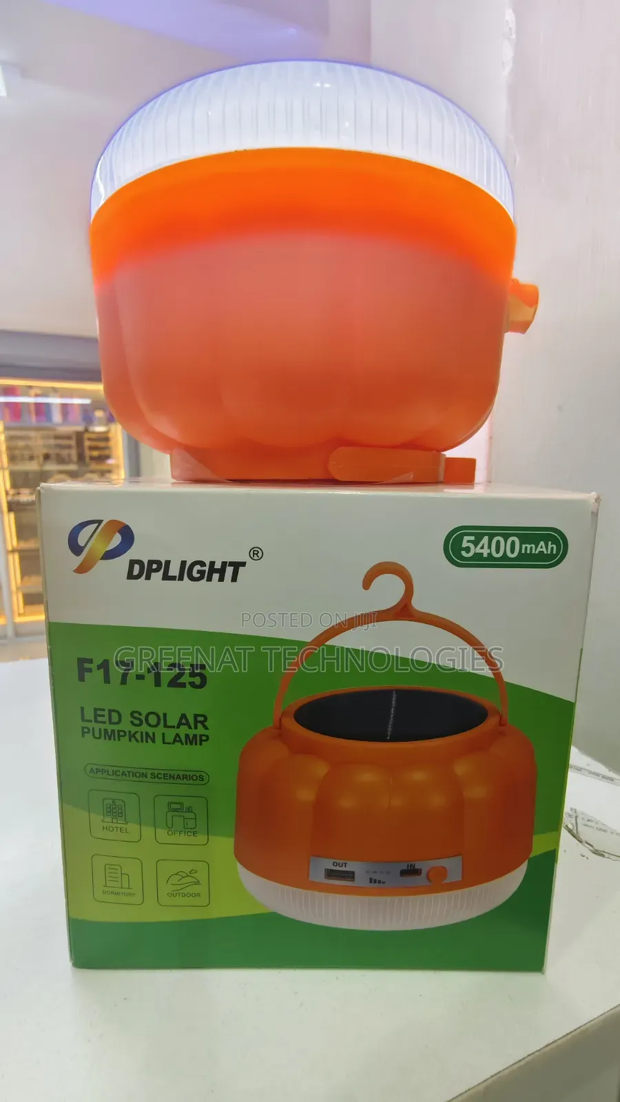 DP Light F17-125 LED Solar Pumpkin Lamp 5400mAh Rechargeable Solar