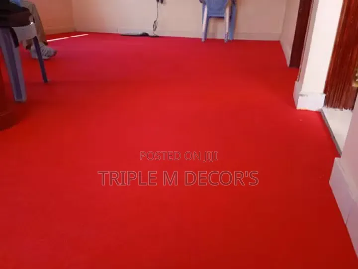 Elegant Red Delta Wall to Wall Carpet 4mm Home Interior