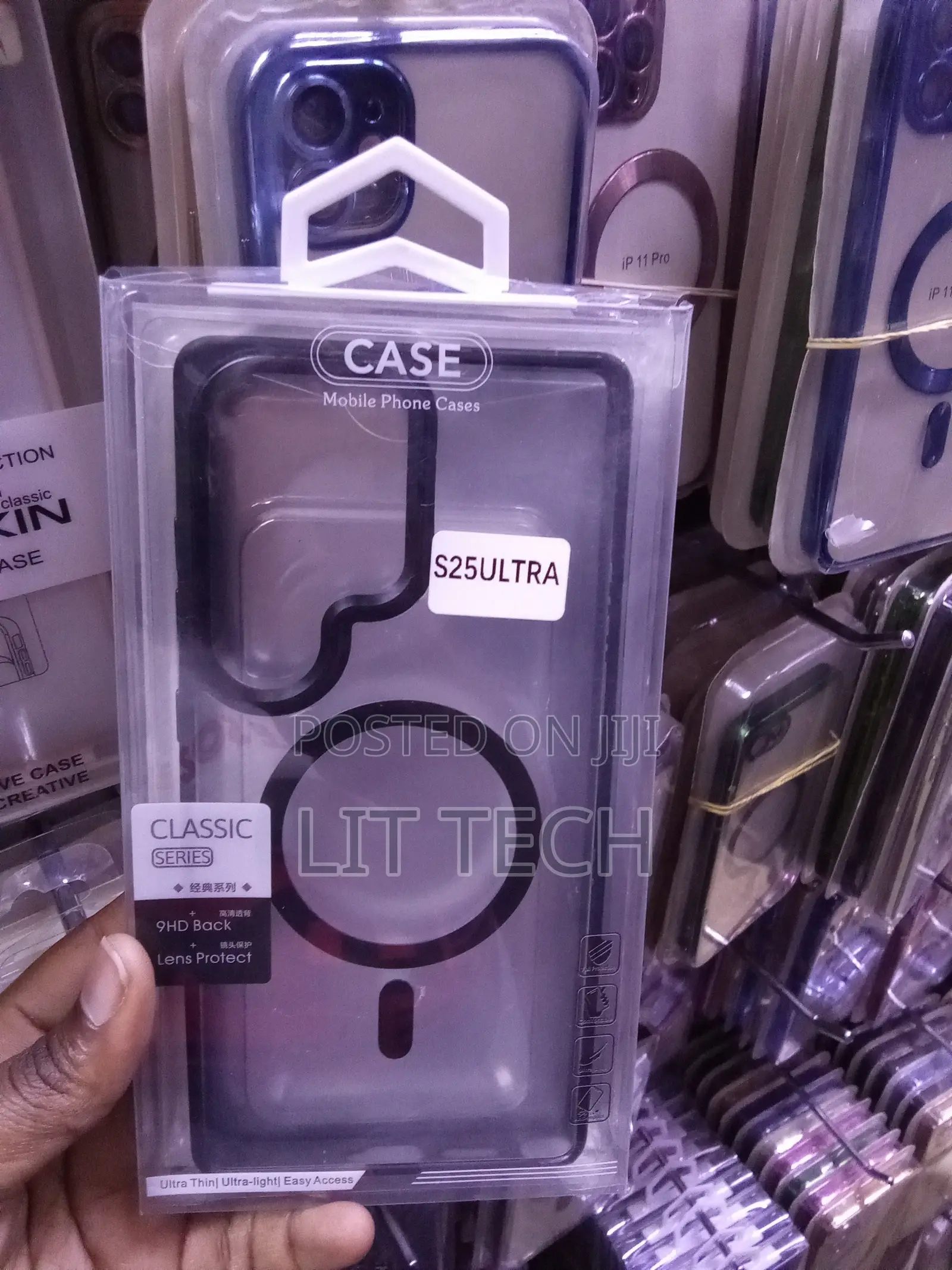 Magnetic Transparent Samsung Galaxy S25 Ultra Case With Black Boarders