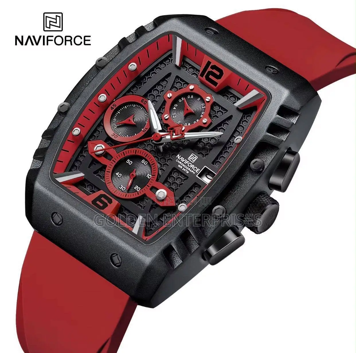 NAVIFORCE Fashion Sports Watch for Men – Silicone Strap Chronograph