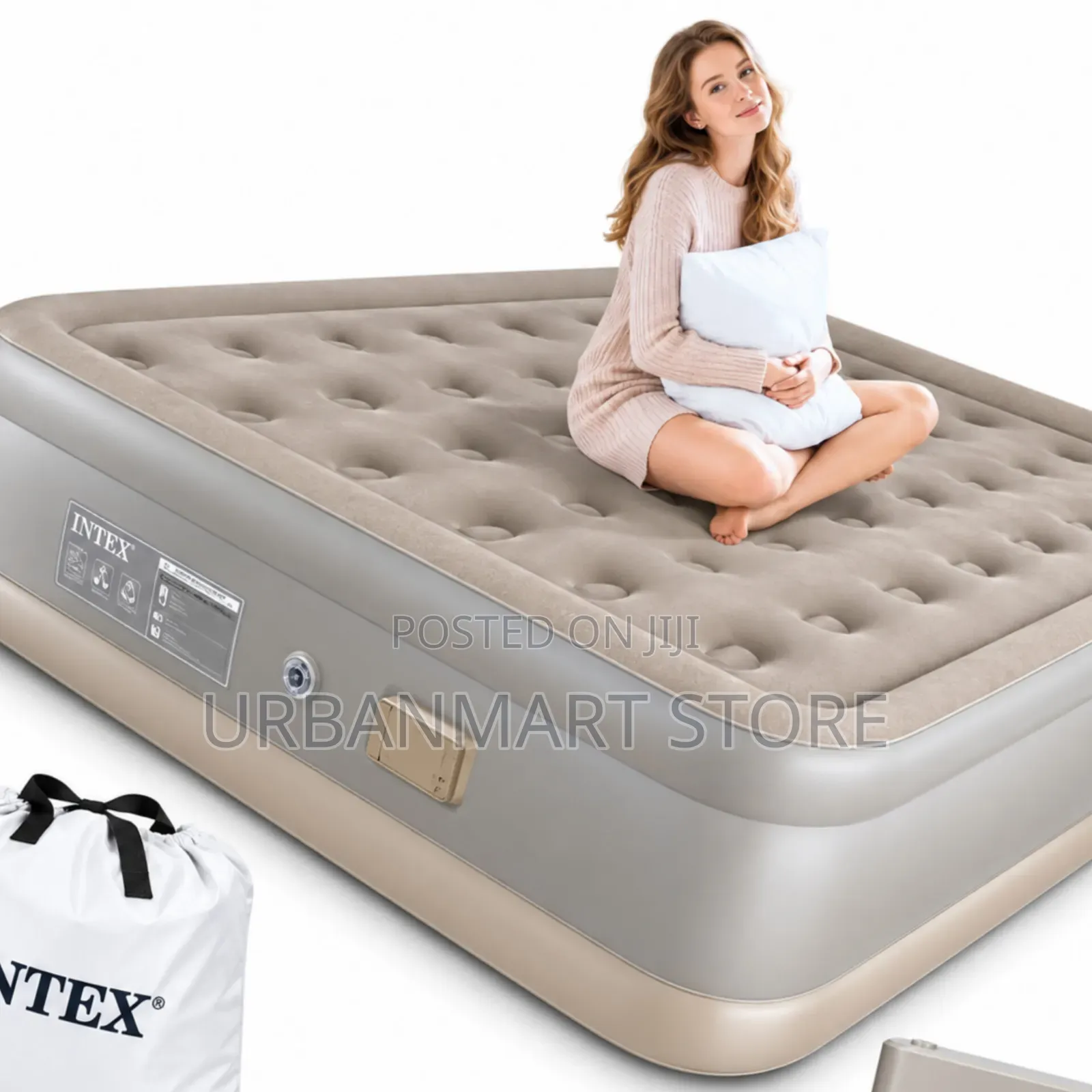 Queen Size Self Inflating Air Mattress 5x6, With 2 Pillows