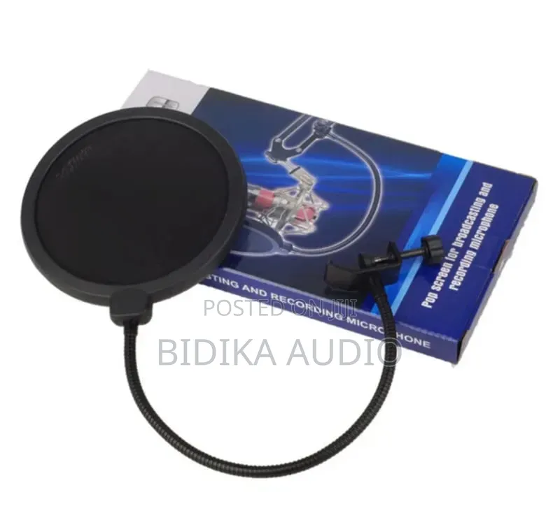 Dual Layer Microphone Pop Filter - Gooseneck Studio Shield