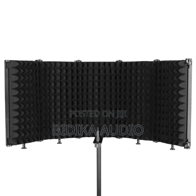 Large Studio Microphone Isolation Shield | Foldable Vocal Booth