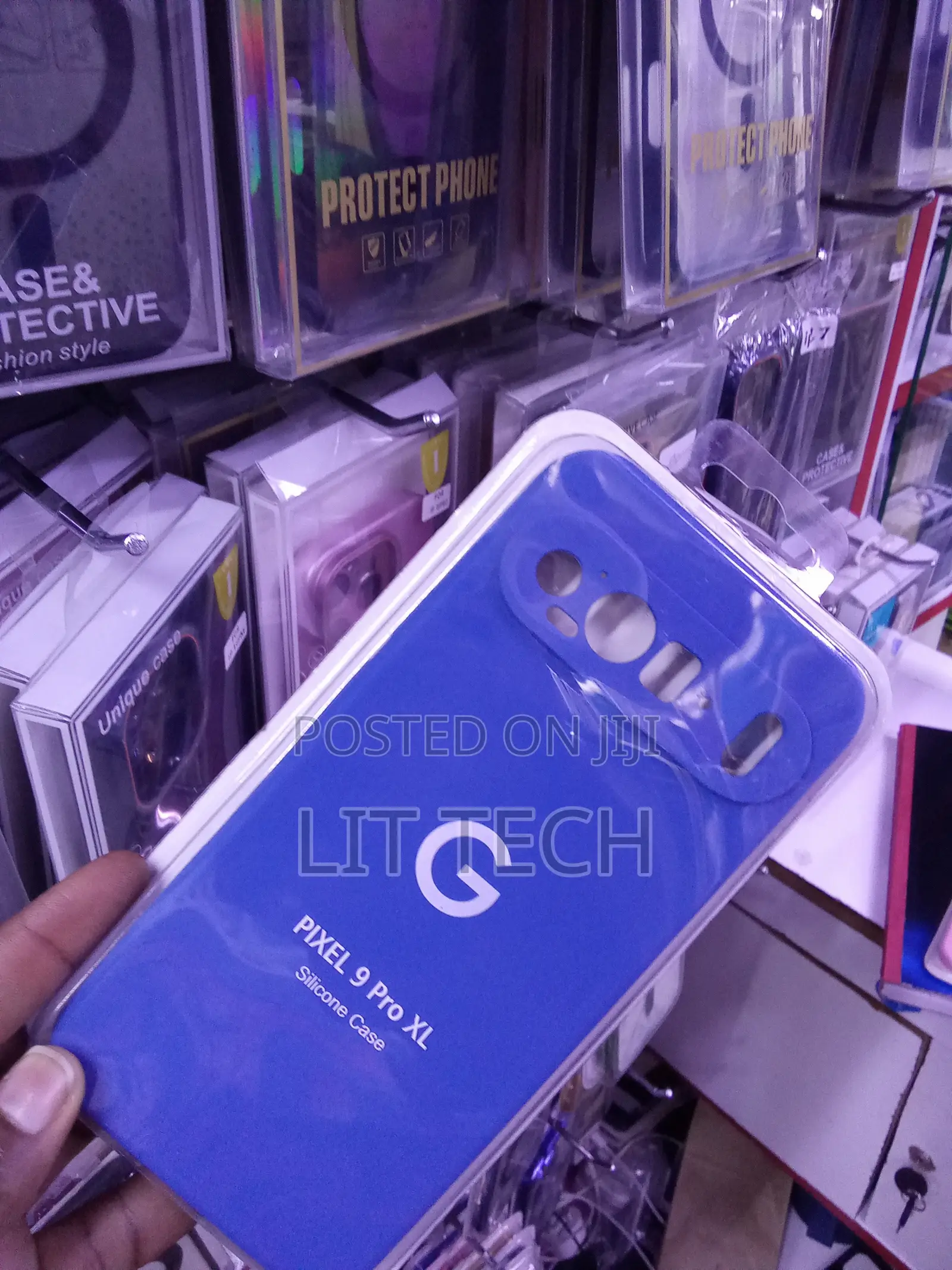Google Pixel 9 Pro XL Silicone Case in a Bright Royal Blue Finish.