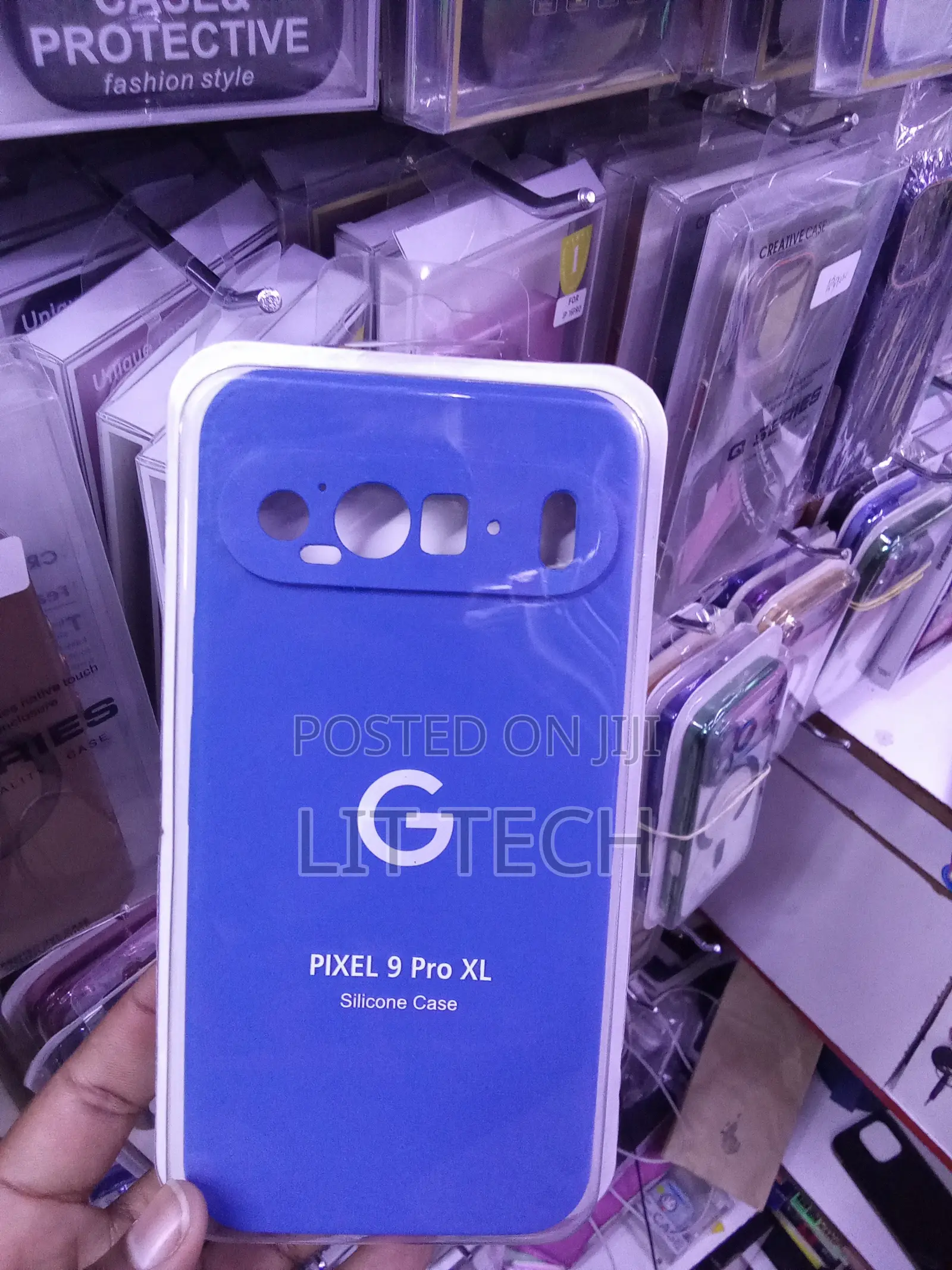 Google Pixel 9 Pro XL Silicone Case in a Bright Royal Blue Finish.