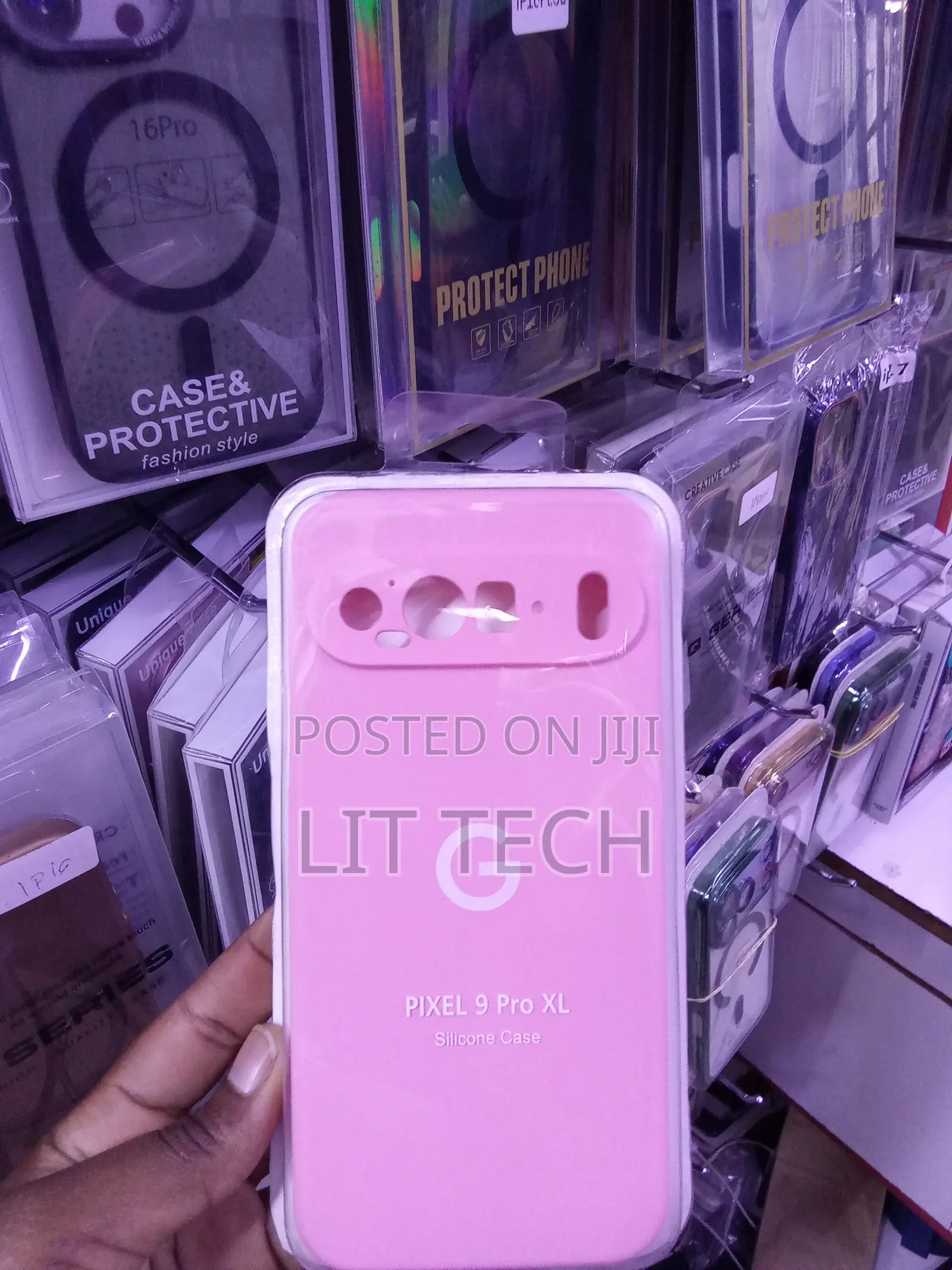 Google Pixel 9 Pro XL Silicone Case in a Soft Peony Pink Finish.