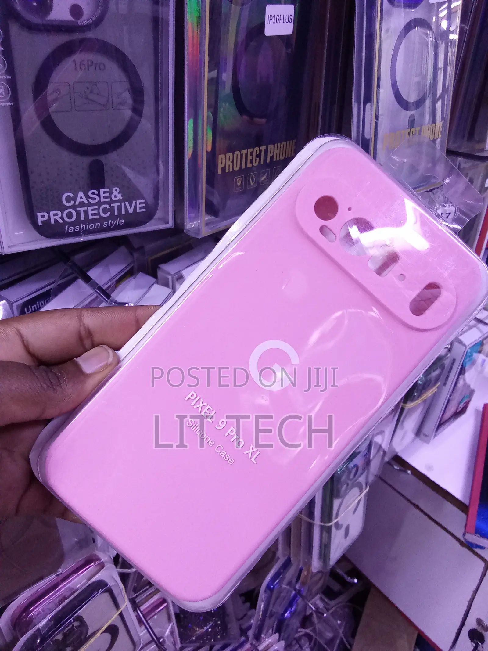 Google Pixel 9 Pro XL Silicone Case in a Soft Peony Pink Finish.